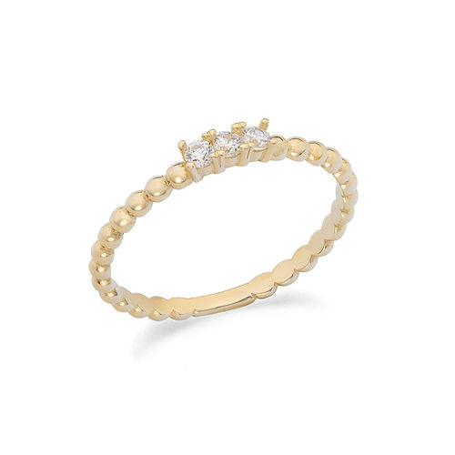 Anello Trilogy in Oro Giallo 375‰ con zirconi