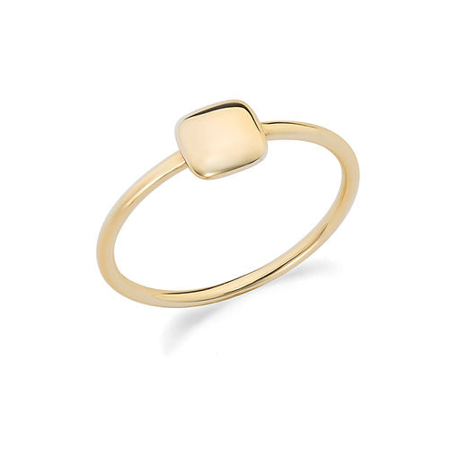 Anello in Oro Giallo 375‰ con quadrato bombato