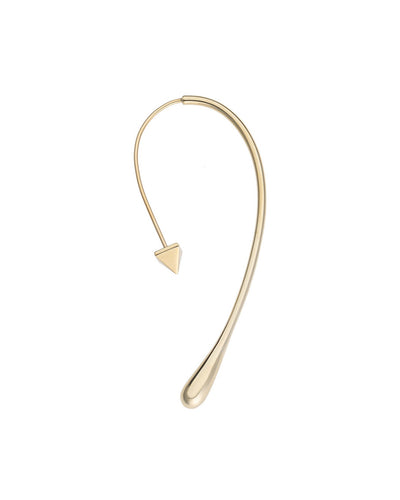 Orecchino ricurvo con goccia d'oro - misura media