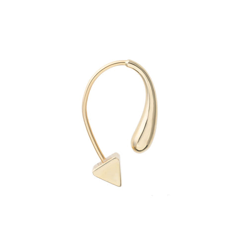 Orecchino ricurvo con goccia d'oro - misura mini