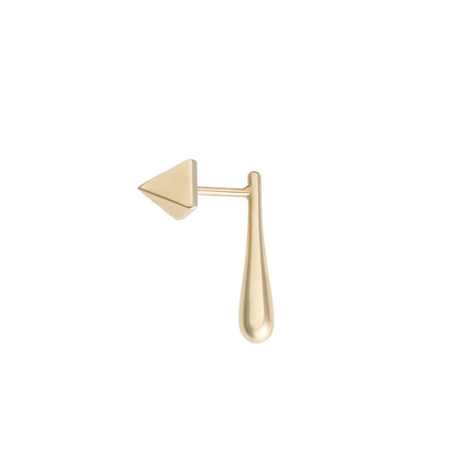 Orecchino a goccia con Stud in oro giallo