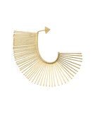 SLIDE MOHAWK MAXI EARRING - Orecchino pendente singolo in oro giallo – misura grande