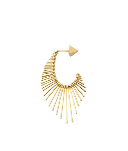 SLIDE PENDANT MIDI EARRING - Orecchino pendente singolo in oro giallo – misura media