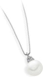 Collana da Donna Ambrosia Gioielli in Oro Perla e Zirconi